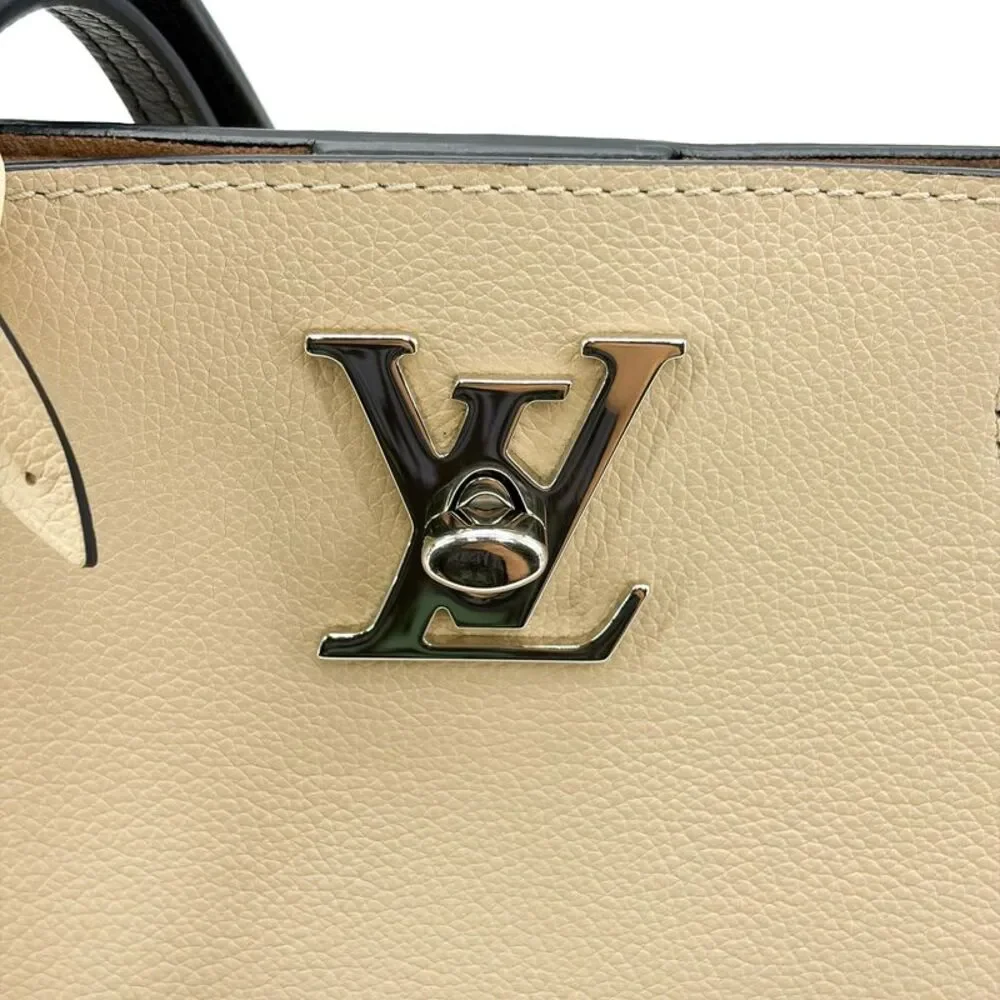 Louis Vuitton Lockme Shopper Black Beige